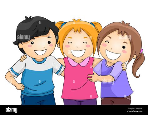 Illustration Of Kids Hugging Each Other Best Friends Stock Photo Alamy