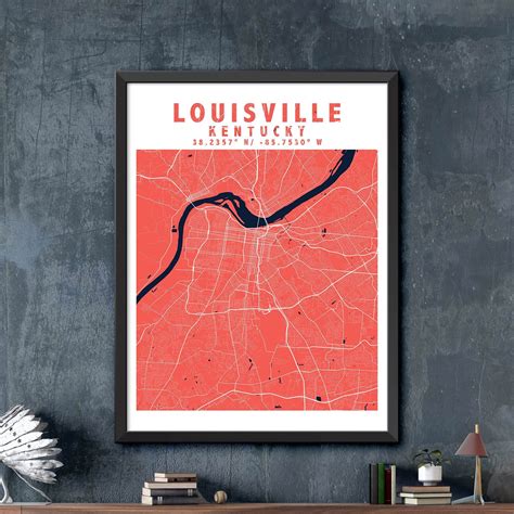 Map Of Louisville Kentucky Louisville Map Print Louisville Etsy