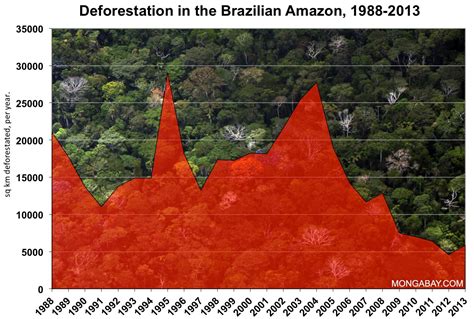 this graph shows how much deforestation has been done to the brazilian amazon throughout time