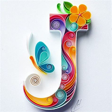 Our experts have written this section for you. J - Quilling wall paper art - Letter J - Paper art ...