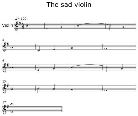 The Sad Violin Sheet Music For Violin