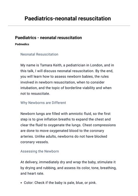 Solution Pediatrics Neonatal Resuscitation8262 Studypool