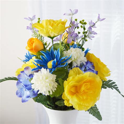 Maybe you would like to learn more about one of these? Artificial Blue and Yellow Rose Hydrangea Mix Bush ...