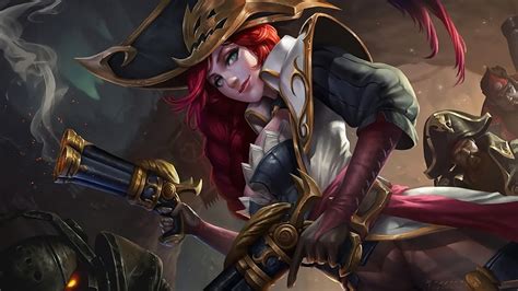 miss fortune fantasy girl redhead game league of legends pirate hat hd wallpaper peakpx