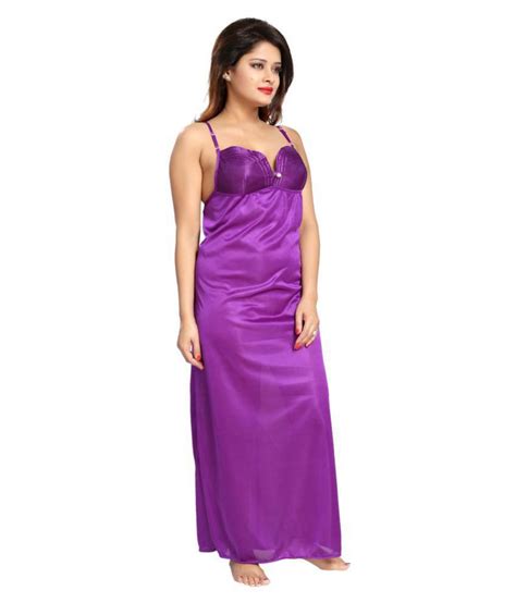 Buy Rangmor Satin Nighty And Night Gowns Purple Online At Best Prices In India Snapdeal