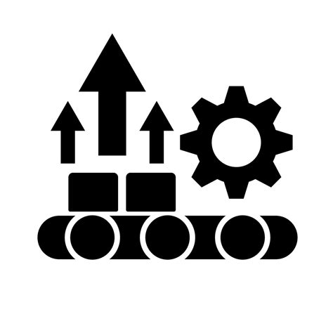 Productivity Silhouette Icon Manufacturing Productivity Improvement