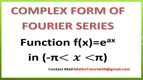 Find Complex Form Of Fourier Series Concepts And Examples Fourier Series