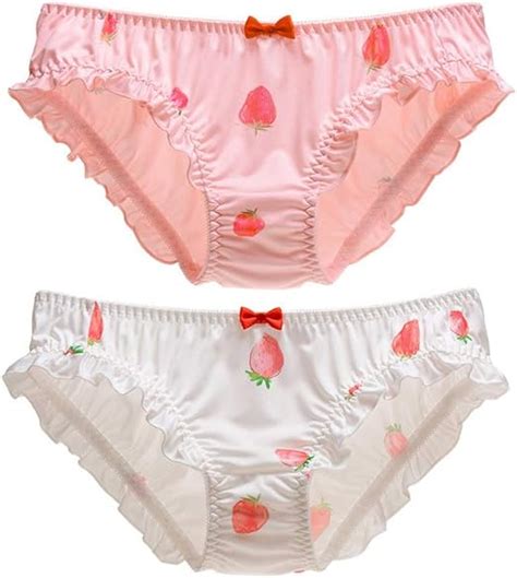 Joyralcos Japanischer Strawberry Print Bikini Panties 2er Pack Briefs Cosplay Anime Unterwäsche