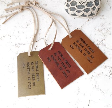 Personalized Leather Luggage Tag Engraved Luggage Tag Custom Etsy