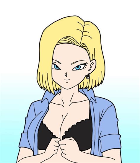 Rule 34 1girls 2d 2d Animation Android 18 Animated Animated  Big Breasts Blonde Hair Blue
