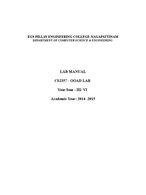 Cs2357 Ooad Lab Manual Pdf Use Case Class Computer Programming