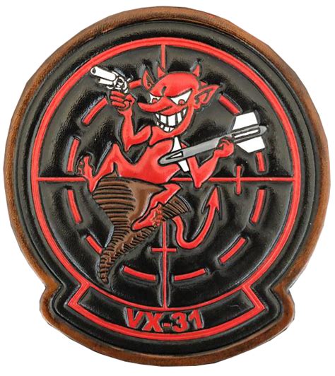 Officially Licensed Us Navy Vx 31 Dust Devils Leather Patches