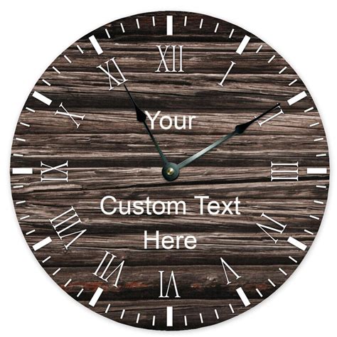 Personalized Old Barn Boards Round Wall Clock Large Rustic Etsy