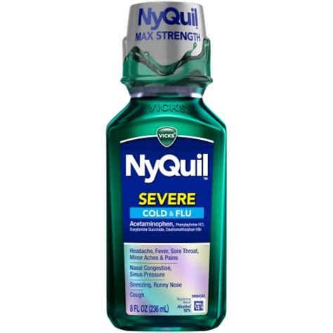 Nyquil Severe Cold And Flu Liquid 8 Fl Oz Fred Meyer