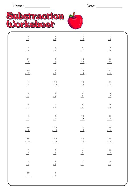 1st Grade Subtraction Worksheet