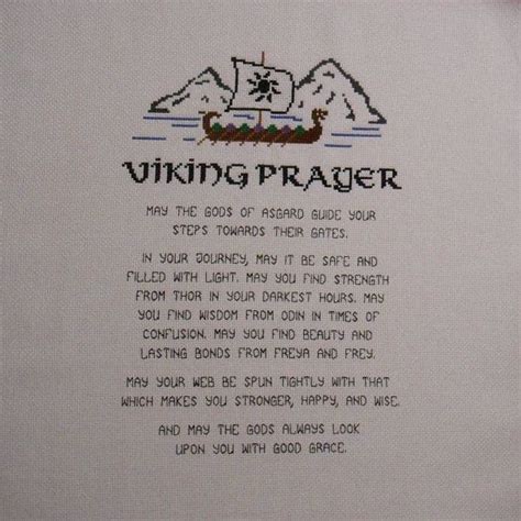 Viking Prayer Cross Stitch Pattern Nordic Poem Download Now Etsy
