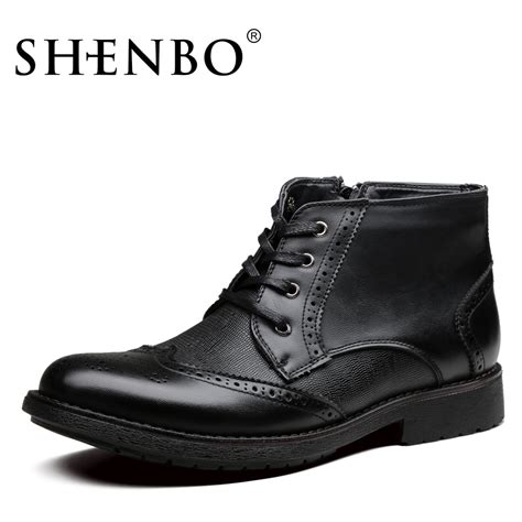 Shenbo Brand Most Fashion Brogue Style Men Boots High Quality Men