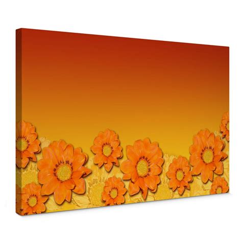 Orange Flowers Canvas Print Wall