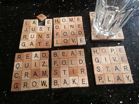 Magnetic Scrabble Coasters Using A Square Piece Of Arcylic And Two