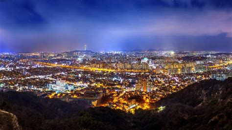 Panorama Of Downtown Cityscape And Seoul Tower In Seoul South Korea