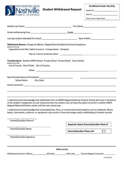 Top 14 Student Withdrawal Form Templates Free To Download In Pdf Format