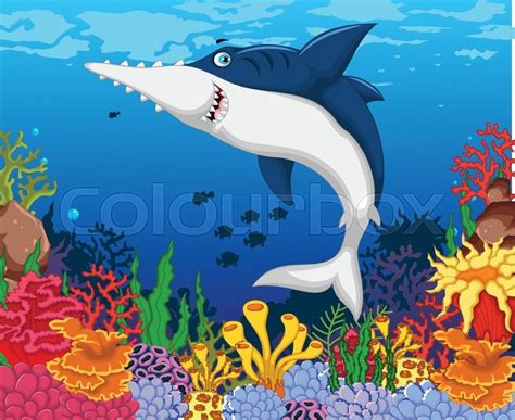 Descarga gratis, 100% segura y libre de virus. Vector illustration of funny shark ... | Stock Vector | Colourbox