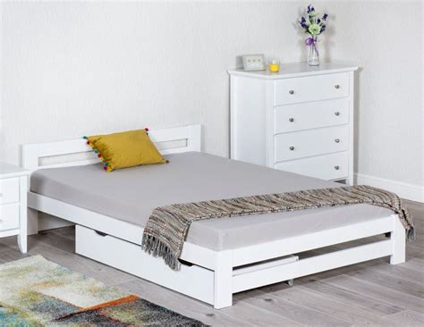 Xiamen White Wooden Bed Frame Only 4ft Small Double