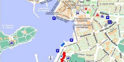 Dekker de populære seilområdene på den kroatiske kysten. Rovinj, kroatia kart - Kart over rovinj, kroatia (Sør ...