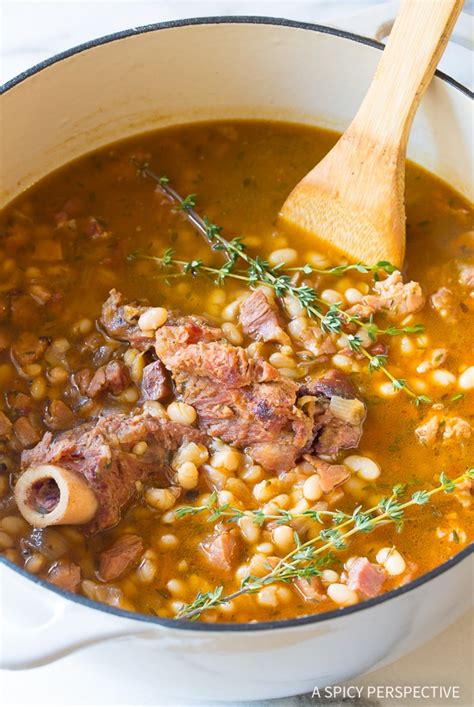 Soak according to package directions. Nana's Epic Navy Bean Ham Bone Soup (Video) - A Spicy ...