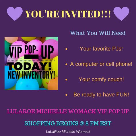 Lularoe Vip Pop Up Announcement What You Will Need To Have Fun And