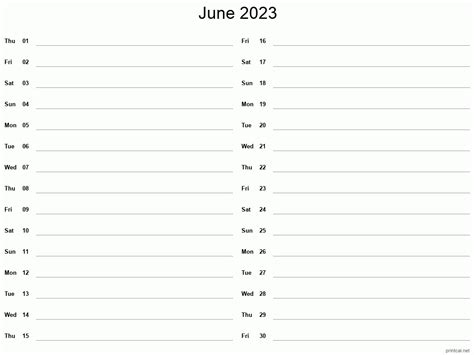 Printable June 2023 Calendar Free Printable Calendars
