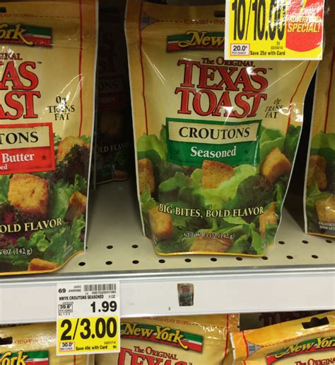 Rub 1 side of each toast with a cut side of garlic. New York Texas Toast Croutons Coupon + Kroger Sale ...