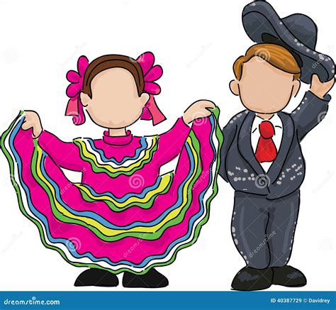 Traditional Mexican Folk Dance Illustration Stock Vector Image 40387729