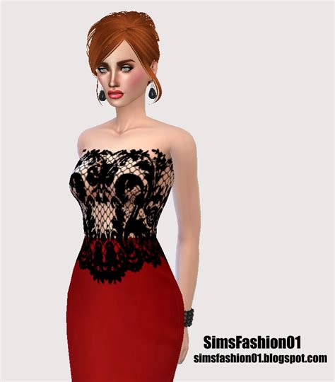 Sims Fashion01 Simsfashion01 Red Long Dress The Sims 4