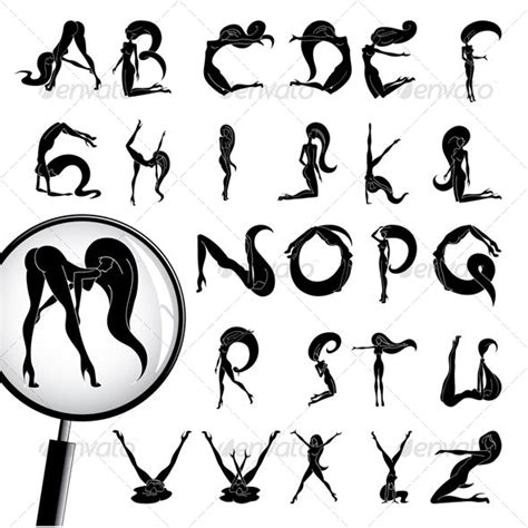 Girls Alphabet Silhouette By Cidepix Graphicriver