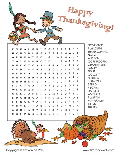Thanksgiving Word Search Tims Printables