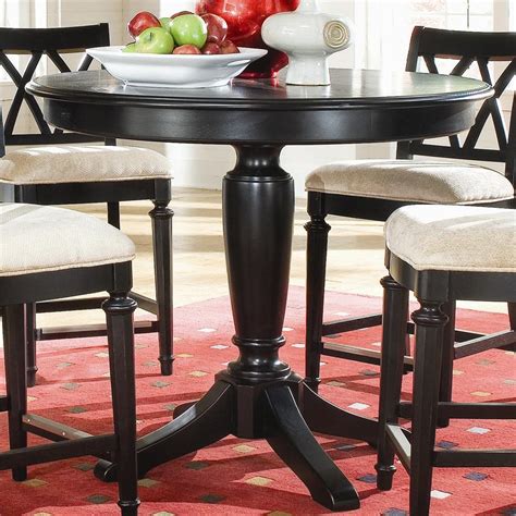 One round counter height jackson table and 4 matching counter height quincy stools with wooden seats. Pedestal Pub Table Set & Round Wood Pub Table Counter ...