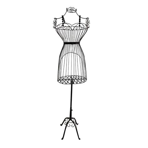 3s Mannequins Black Metal Adjustable Height Wire Frame Dress Form