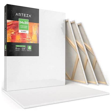 Buy Arteza Paint Canvases For Painting Pack Of 6 24 X 30 Inches