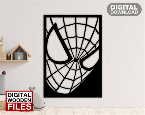 Spiderman Laser Cut Svg Dxf Files Wall Sticker Engraving Decal Etsy