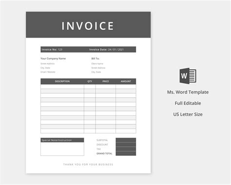 Invoice Template Photography Invoice Editable Printable Etsy Canada