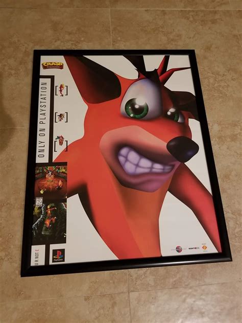 Vintage 1996 Crash Bandicoot Promo Poster 22 X 28 Inches In Size If