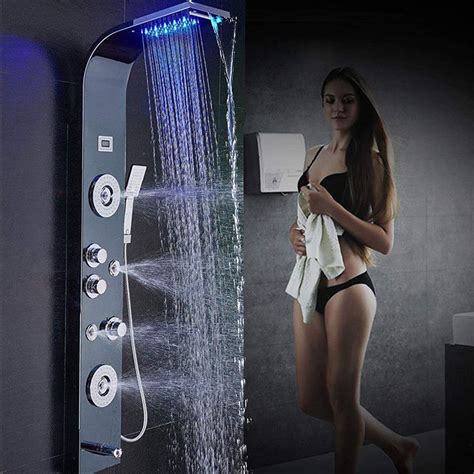 Zovajonia Led Shower Panel Tower System Stainless Steel Shower Tower