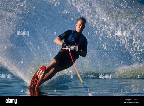 Water Skier In Action Stock Photo Alamy