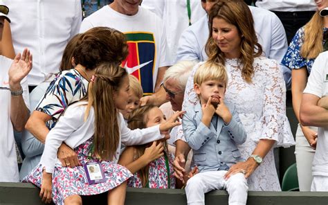 Roger Federers Wife Mirka And Their Children Watch The Swiss Player