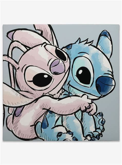 Disney Lilo And Stitch And Angel Canvas Wall Décor In 2021 Stitch And