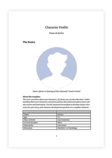 How To Create A Character Profile Guide And Template