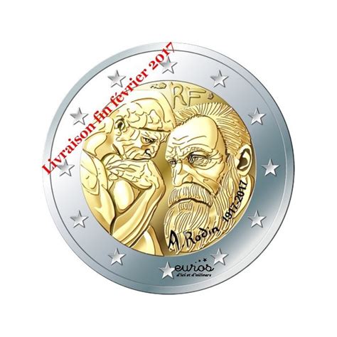 2 Euros Commemorative France 2017 Auguste Rodin Unc