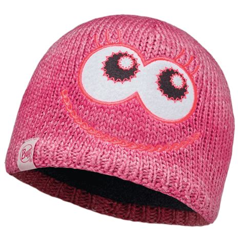 Buff Kids Monster Knitted And Polar Fleece Hat Merry Pinkraspberry Warm