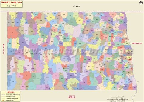 map of north dakota towns zip code map